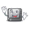 Waving button P in the shape mascot Royalty Free Stock Photo