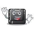 Waving button print screen in shape mascot Royalty Free Stock Photo