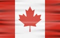 Waving Canada flag waving form with shadow. Vector illustration