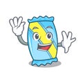 Waving candy character cartoon style Royalty Free Stock Photo