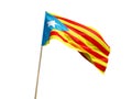 Waving Catalan flag isolated on white background 3D illustration Royalty Free Stock Photo