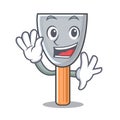 Waving character putty knife isolated