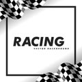 Waving checkered flag along the edges on a white transparent background. Modern illustration Royalty Free Stock Photo