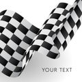 Waving checkered flag. Racing flag. Vector illustration. Royalty Free Stock Photo