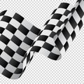 Waving checkered flag on transparent background. Racing flag. Vector illustration.