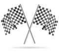 Waving Checkered racing flag. Vector illustration.