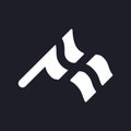 Waving chequered flag dark mode glyph ui icon