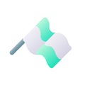 Waving chequered flag pixel perfect flat gradient two-color ui icon