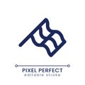 Waving chequered flag pixel perfect linear ui icon