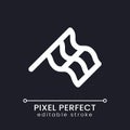 Waving chequered flag pixel perfect white linear ui icon for dark theme