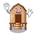 Waving chiken coop isolated on a mascot