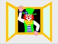 Waving clown