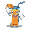 Waving cocktail character cartoon style