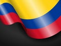 Waving Colombia flag on black