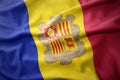 Waving colorful flag of andorra