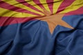 waving colorful flag of arizona state Royalty Free Stock Photo