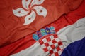 waving colorful flag of croatia and national flag of