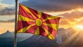 Waving colorful flag of Macedonia Royalty Free Stock Photo