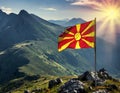 Waving colorful flag of Macedonia Royalty Free Stock Photo