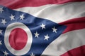 Waving colorful flag of ohio state. Royalty Free Stock Photo