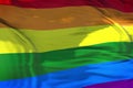 Waving colorful of gay pride rainbow flag, civil right flag, pea