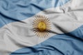 waving national flag of argentina .macro shot. 3D illustration Royalty Free Stock Photo