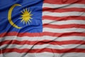 waving colorful national flag of malaysia