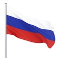 Waving colorful national flag of russia. Background texture. 3d rendering, wave. - Illustration Royalty Free Stock Photo