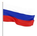 Waving colorful national flag of russia. Background texture. 3d rendering, wave. - Illustration Royalty Free Stock Photo