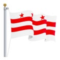 Waving Columbia Flag Isolated On A White Background. Vector Illustration. Royalty Free Stock Photo