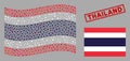 Waving Coronavirus Mosaic Thailand Flag