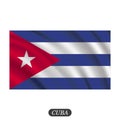 Waving Cuba flag on a white background. Vector illustration Royalty Free Stock Photo