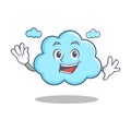 Waving cute cloud character cartoon