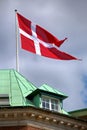 Waving Danish flag, Copenhagen, Denmark
