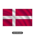 Waving Denmark flag on a white background. Vector illustration