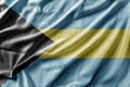 Waving detailed national country flag of Bahamas Royalty Free Stock Photo