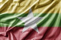 Waving detailed national country flag of Myanmar