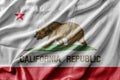 Waving detailed national US country state flag of California