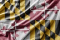 Waving detailed national US country state flag of Maryland Royalty Free Stock Photo