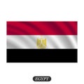 Waving Egypt flag on a white background. Vector illustration Royalty Free Stock Photo