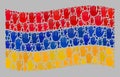 Waving Election Armenia Flag - Mosaic with Raised Up Election Hands