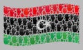 Waving Electoral Libya Flag - Collage of Raised Up Electoral Palms