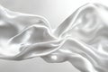 Waving Elegance of Draped White Satin Textile Showcases Graceful Motion and Subtle Luxury Background Royalty Free Stock Photo