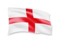 Waving England flag on white. Flag in the wind Royalty Free Stock Photo