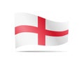 Waving England flag in the wind. Flag on white vector illustration Royalty Free Stock Photo