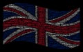 Waving UK Flag Collage of Cosmetics Text Items