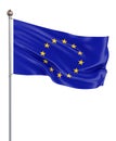 Waving European Union flag , EU flag in 3D Illustration