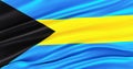 Waving Fabric Flag of bahamas, Silk Flag of bahamas. Royalty Free Stock Photo