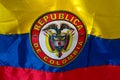 Waving Fabric Flag of Colombia