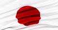 Waving Fabric Flag of japan, Silk Flag of japan. Royalty Free Stock Photo